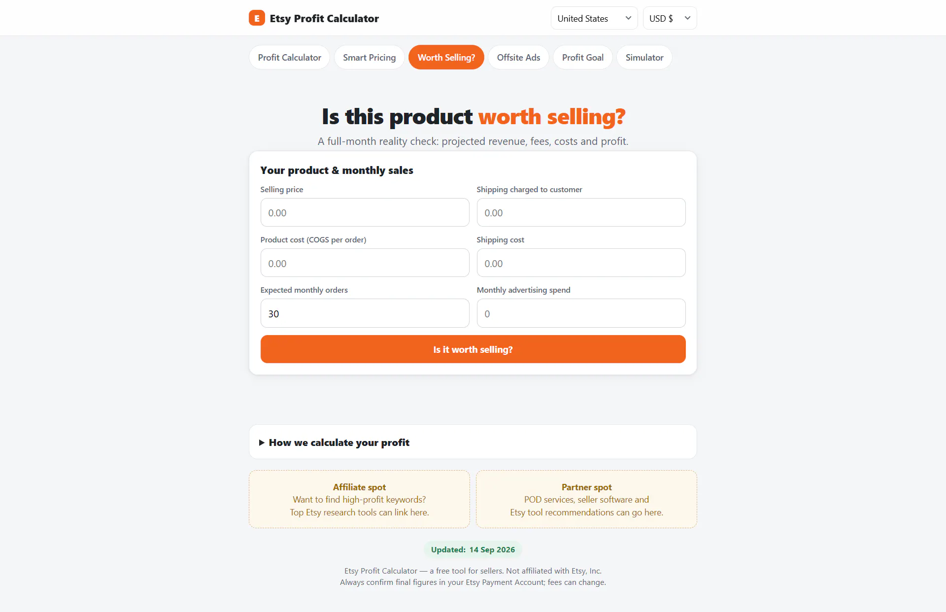 Etsy Profit Calculator gallery image