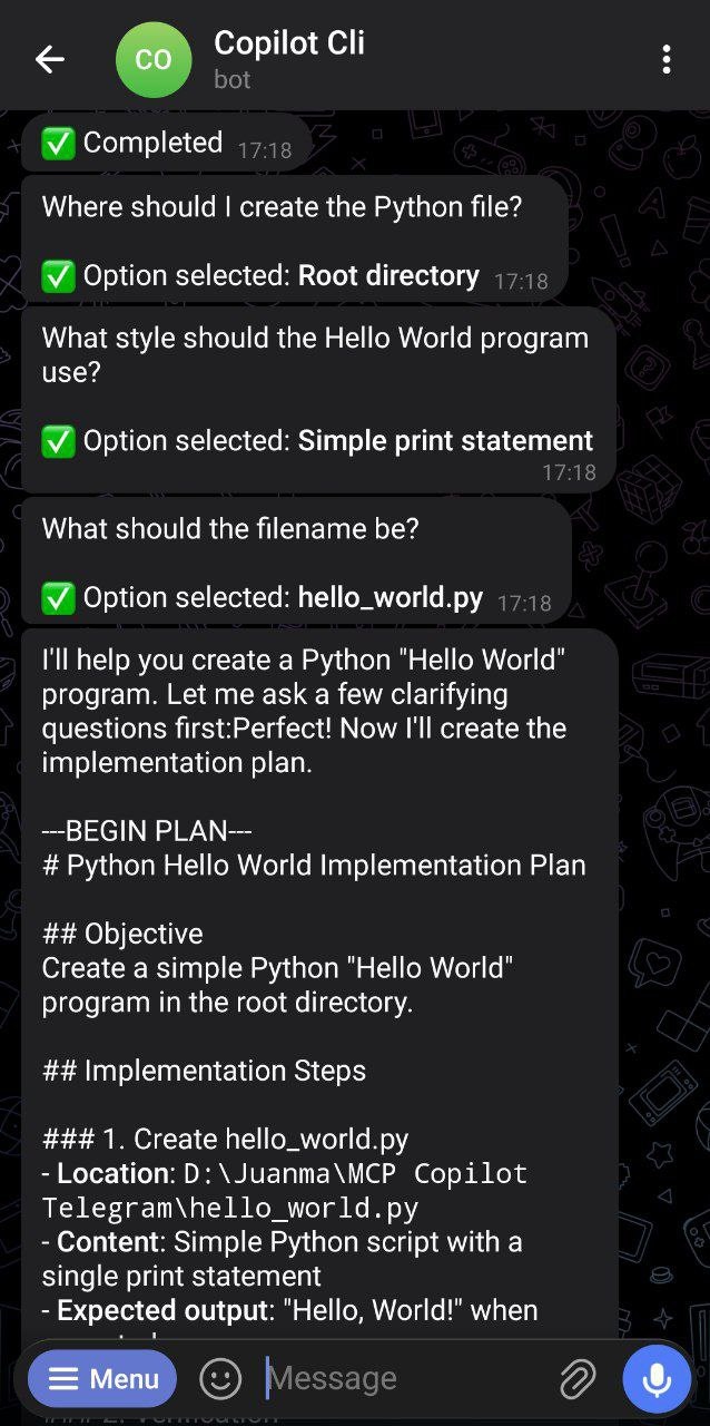 Copilot Telegram Bot - Screenshot 3 showing product features and functionality