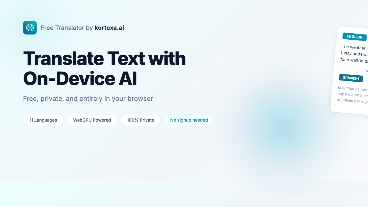 Free Translator by kortexa.ai gallery image