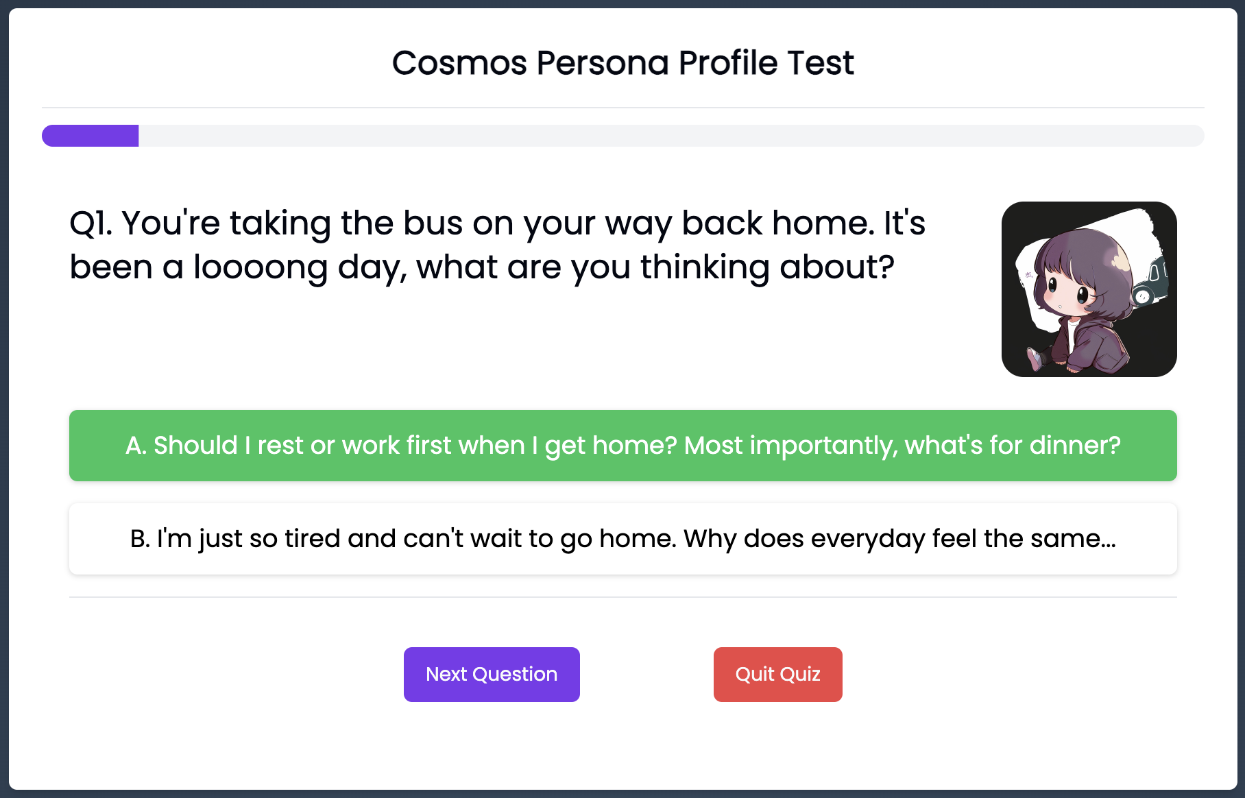 Cosmos Persona Personality Quiz Test gallery image