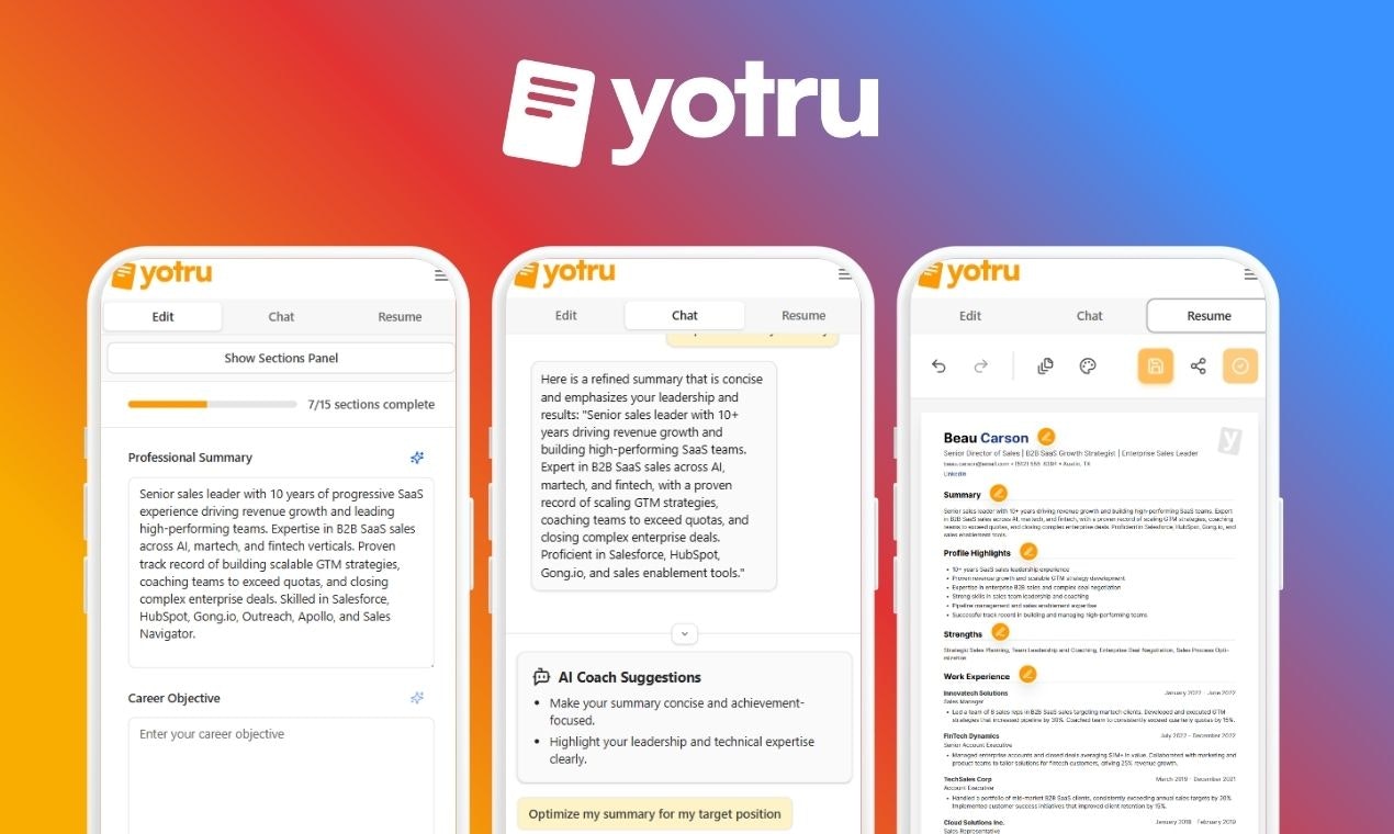 Yotru - AI ดำเนินการต่อที่ผ่าน ATS และเข้าสู่มือของนายหน้า media 9