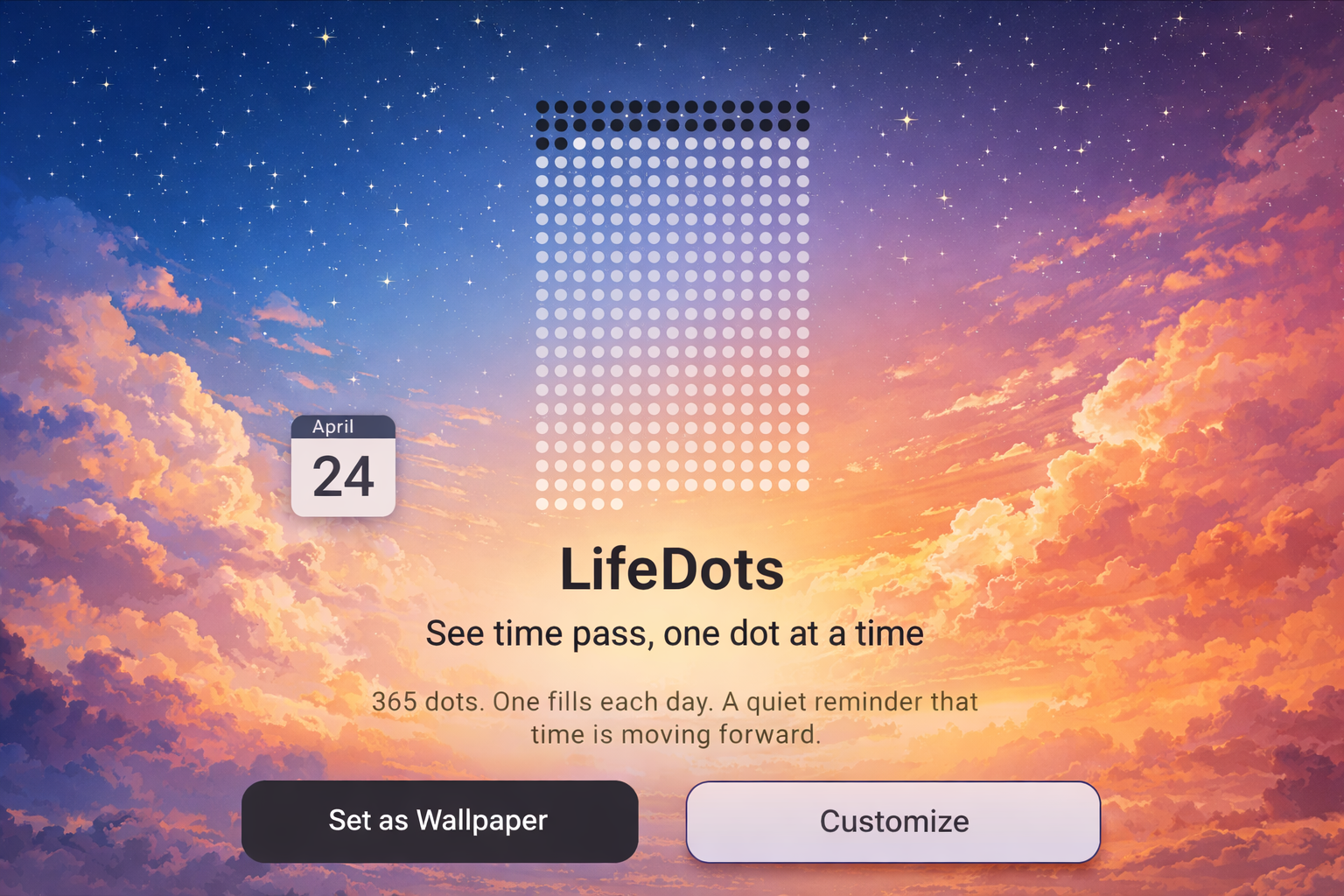 LifeDots - Main product screenshot demonstrating key features and user interface
