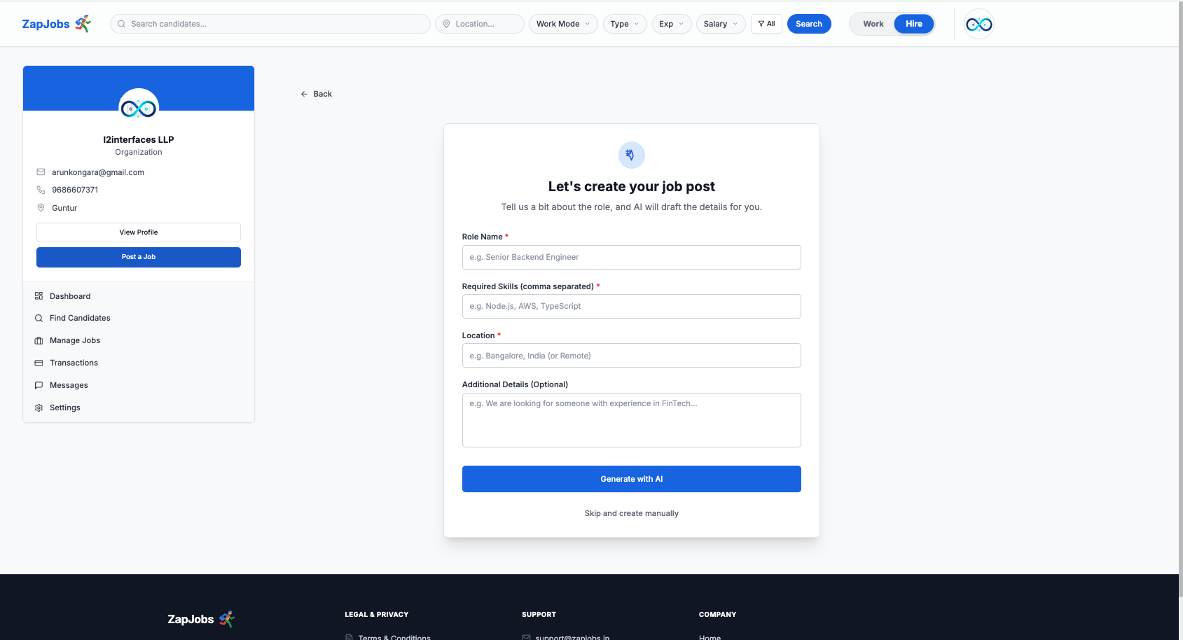 ZapJobs - Screenshot 3 showing product features and functionality