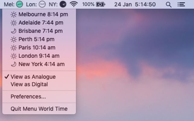Menu World Time Image