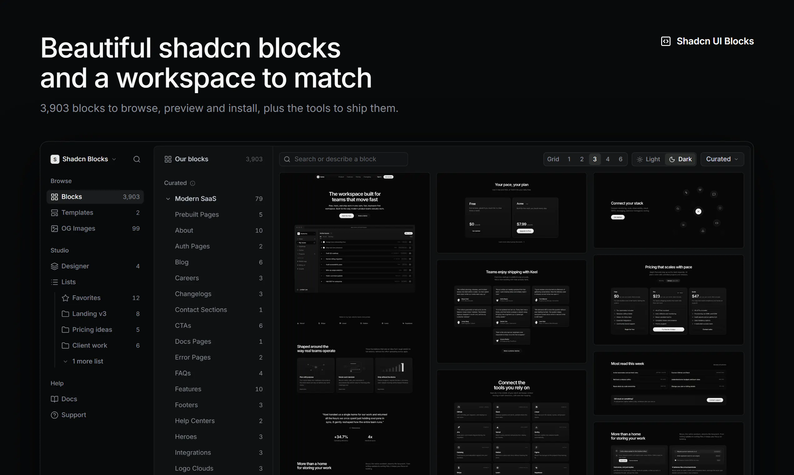 Shadcn UI Blocks 2.0 gallery image