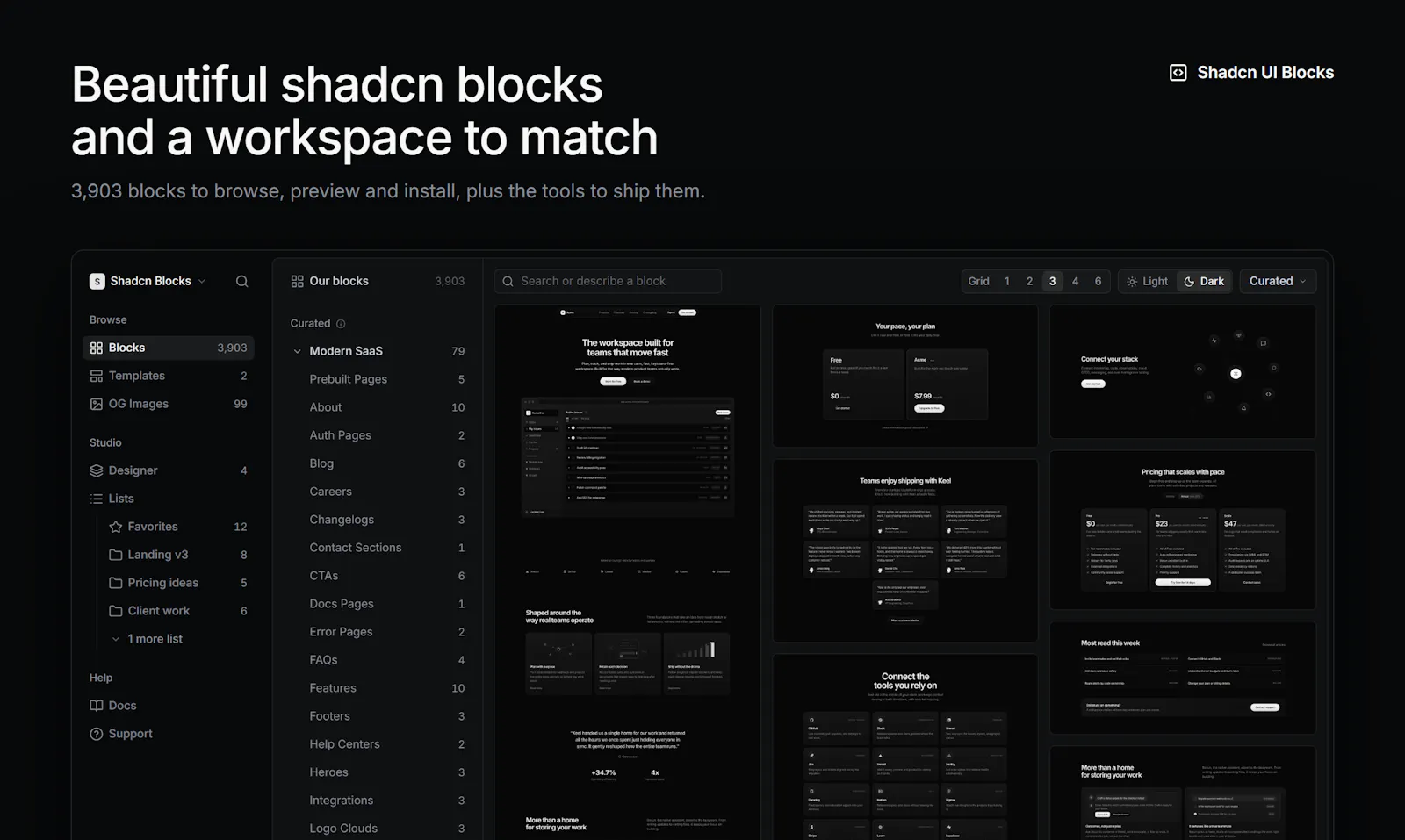 Shadcn UI Blocks 2.0 screenshot 1