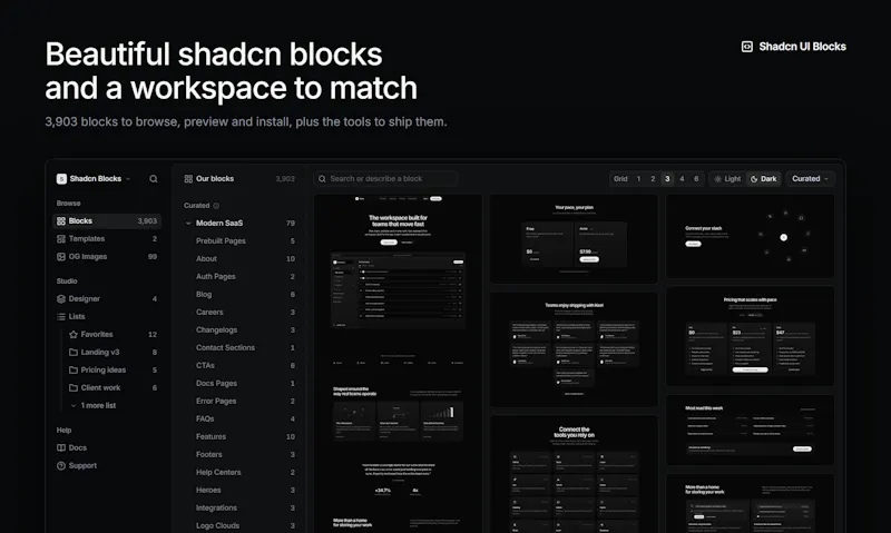 Shadcn UI Blocks 2.0 screenshot 1