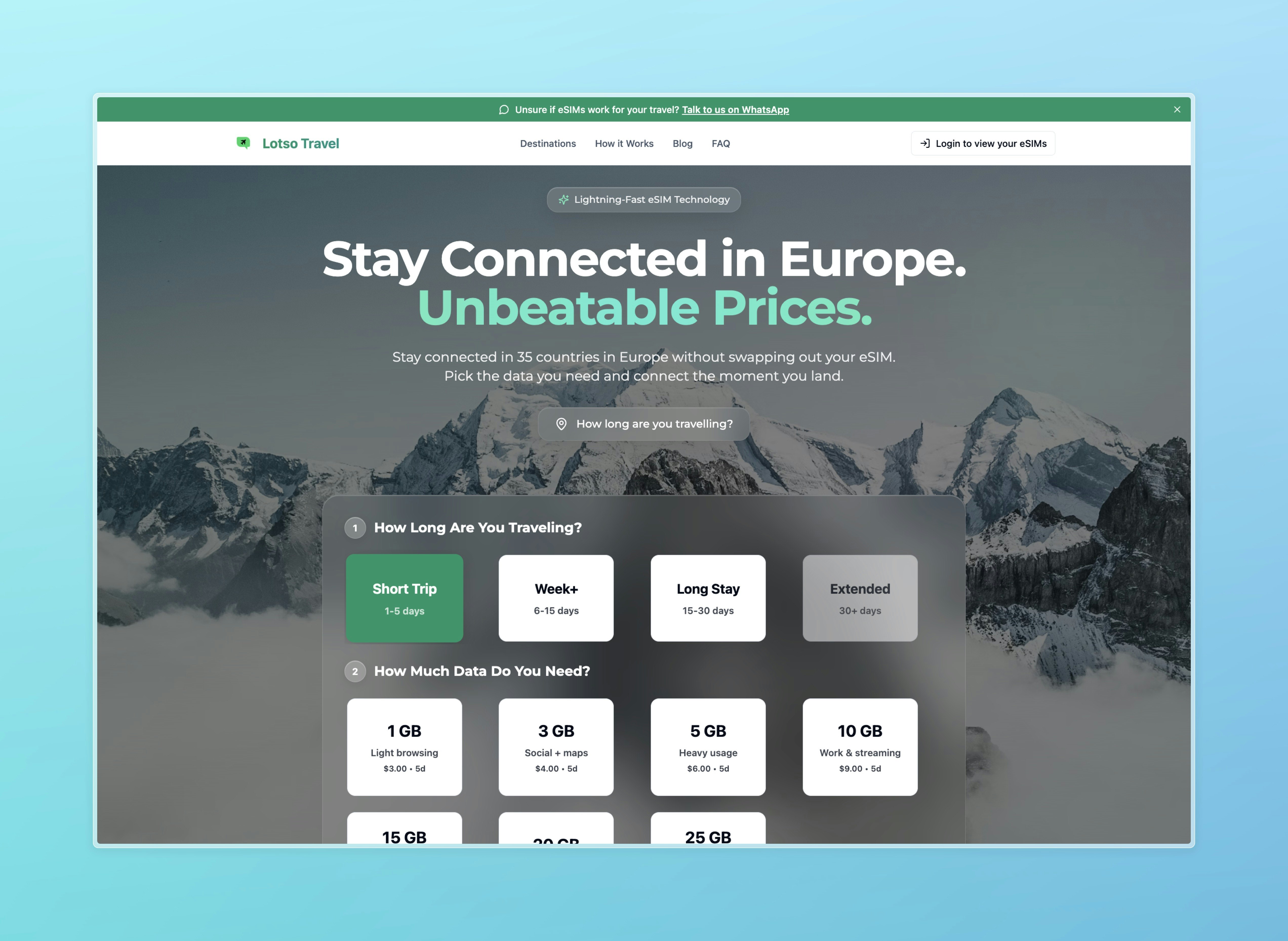 LotTravel - ESIM in 30 secondi.Prezzi imbattibili. media 2