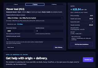 Server + CDN Cost Calculator (streaming) gallery image