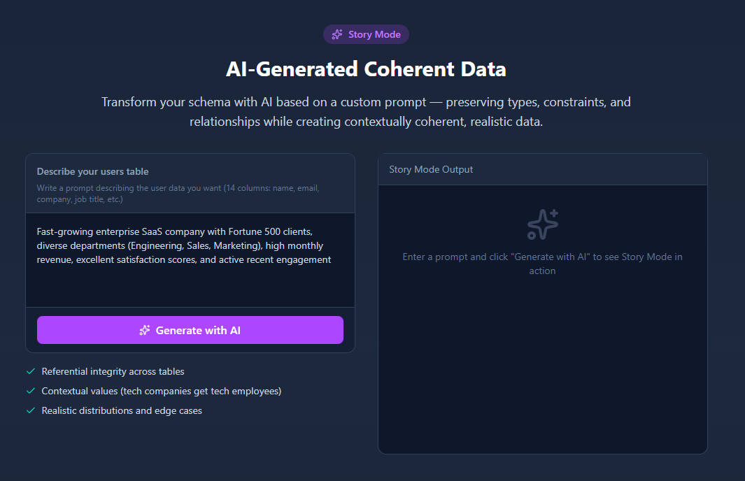 DDL to Data - Screenshot 3 showing product features and functionality