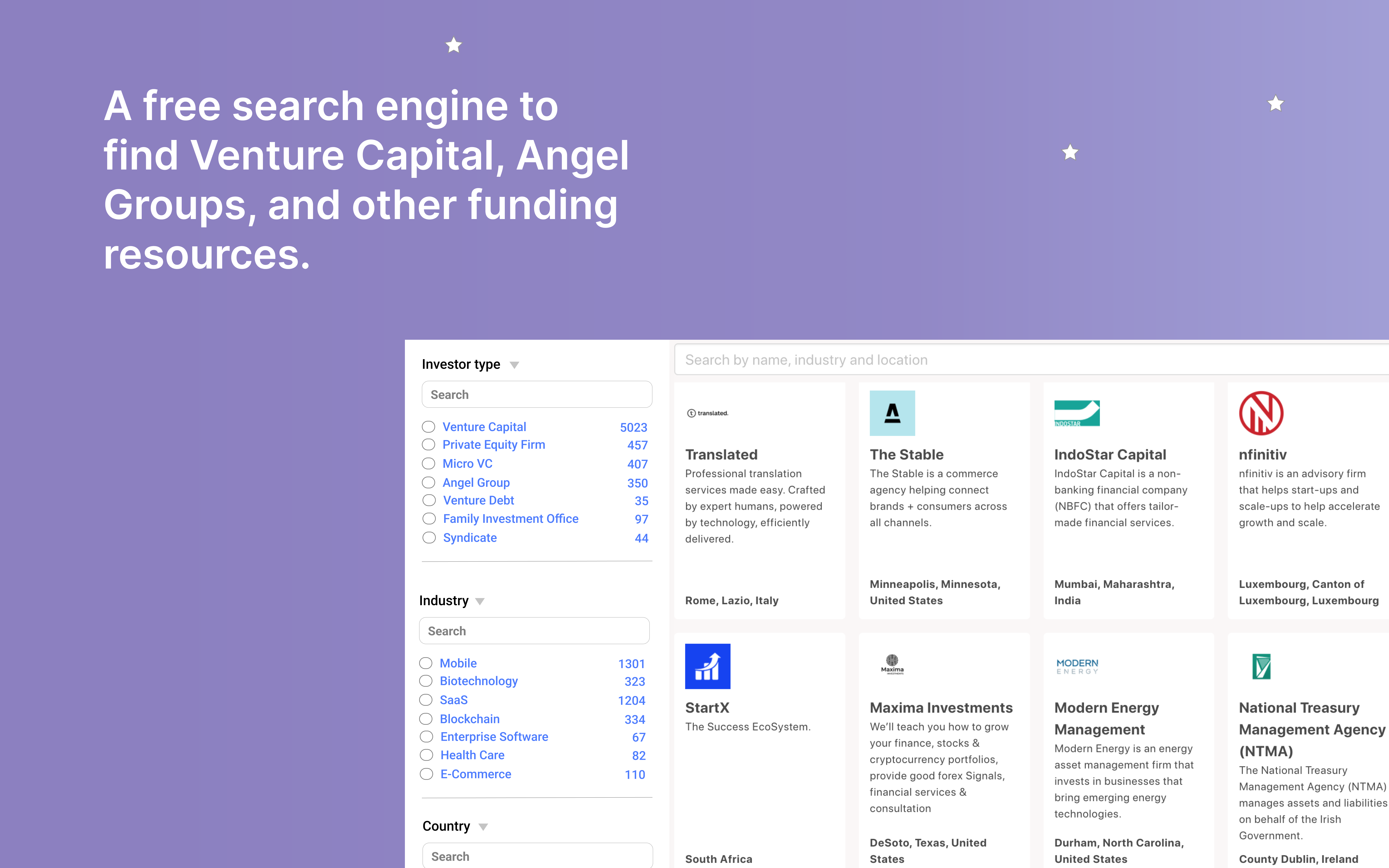 VC Search - Бесплатная база данных 5000 VCS, чтобы помочь вам финансировать медиа 2