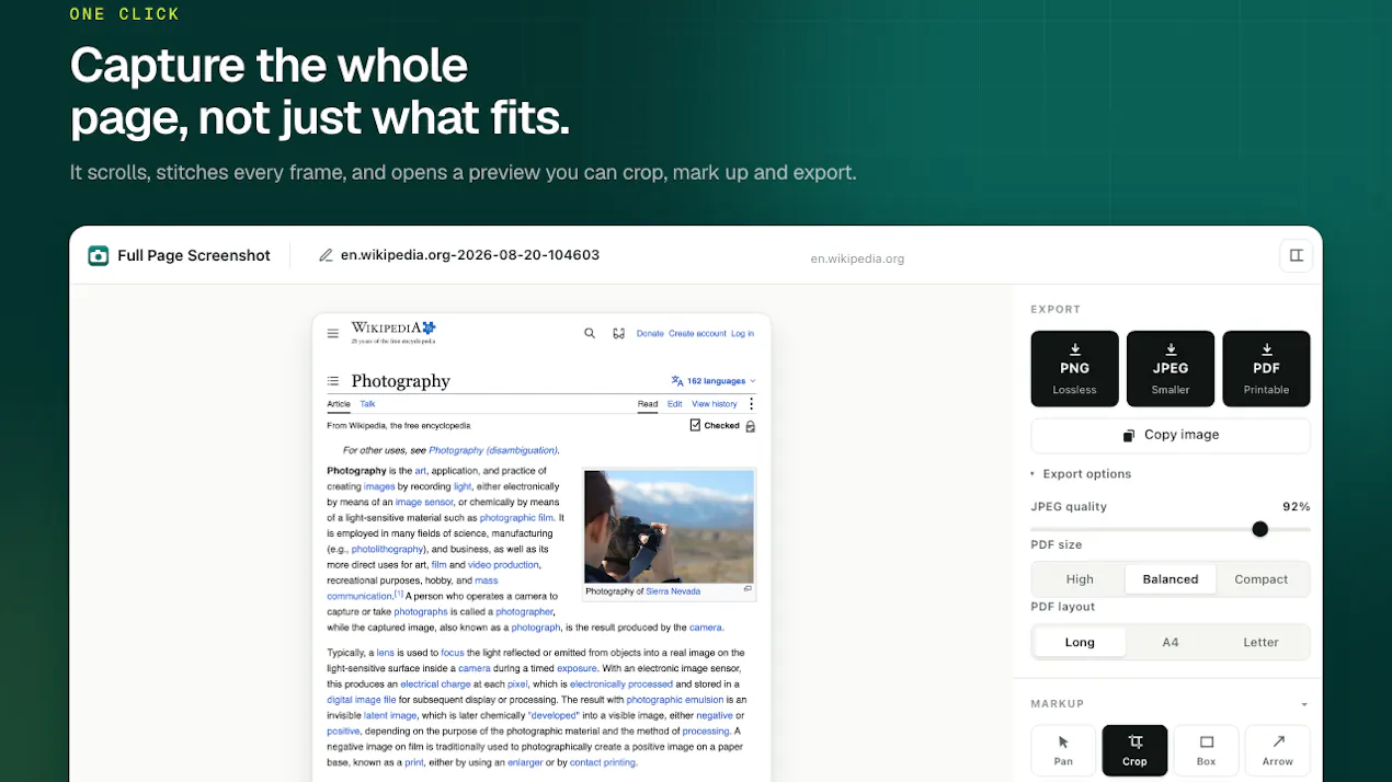 Full Page Screenshot product