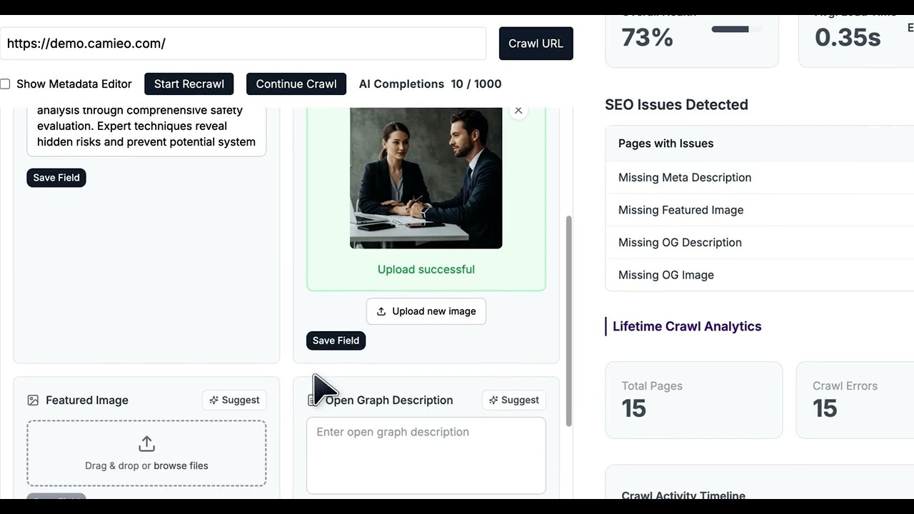 Camieo WordPress SEO Audit Tool Launch! gallery image