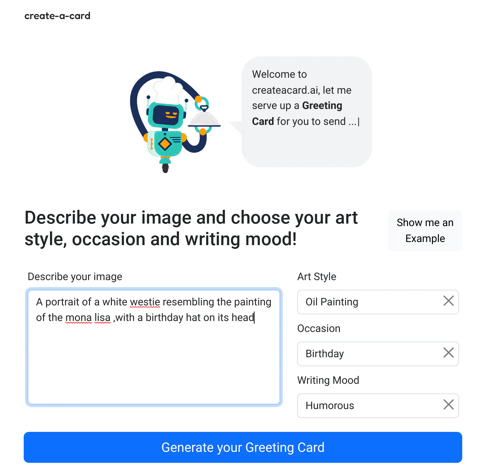 A.I. Greeting Card Generator gallery image