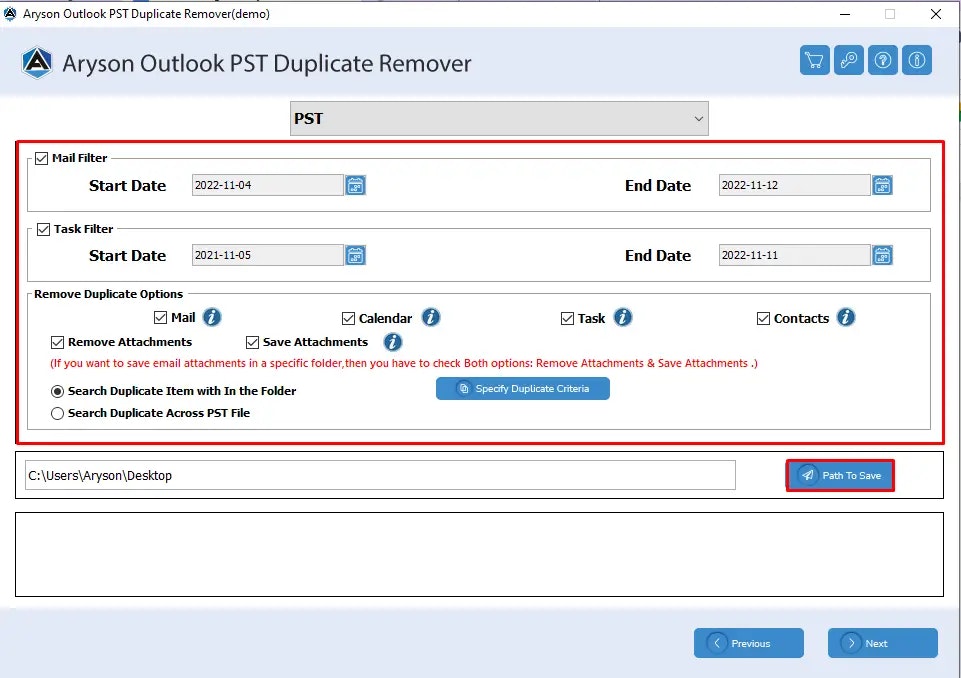 Media Aryson Outlook Duplicate Remover 4