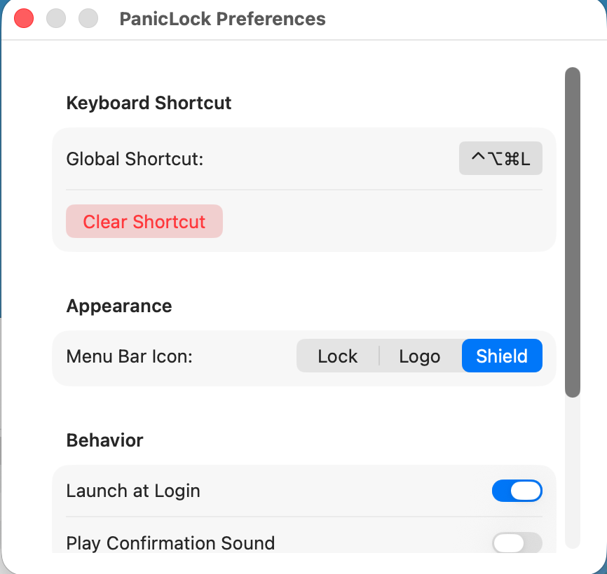 PanicLock - Screenshot 3 showing product features and functionality