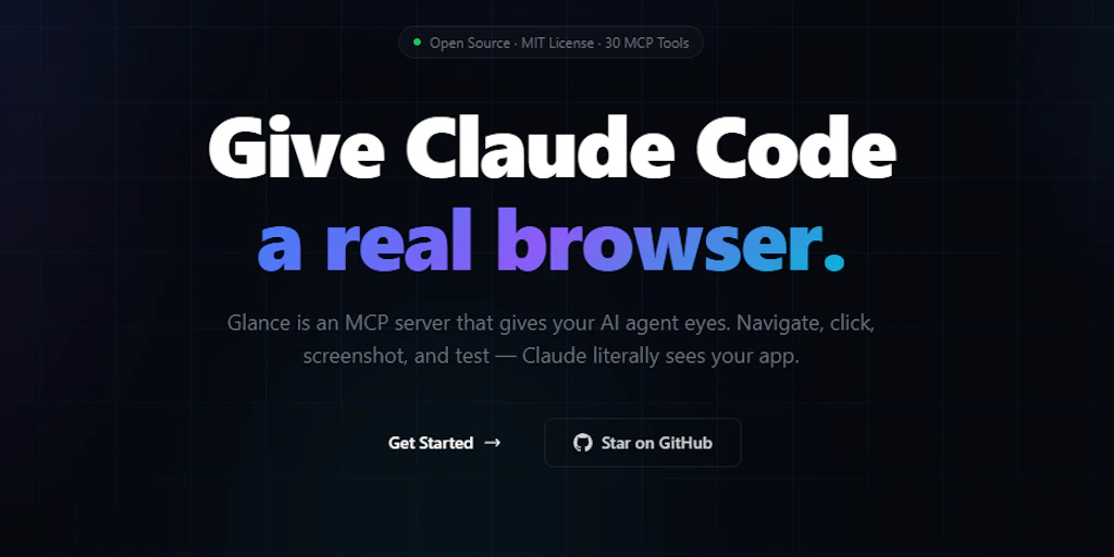 Glance : Real browser for Claude Code Test, Screenshot, Automate | Product Hunt