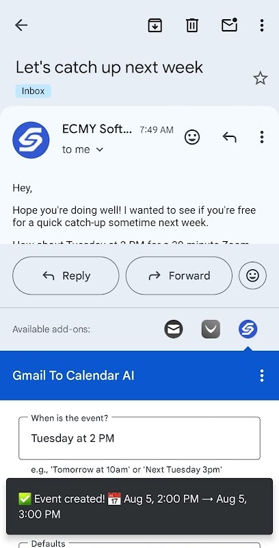 Gmail To Calendar AI gallery image