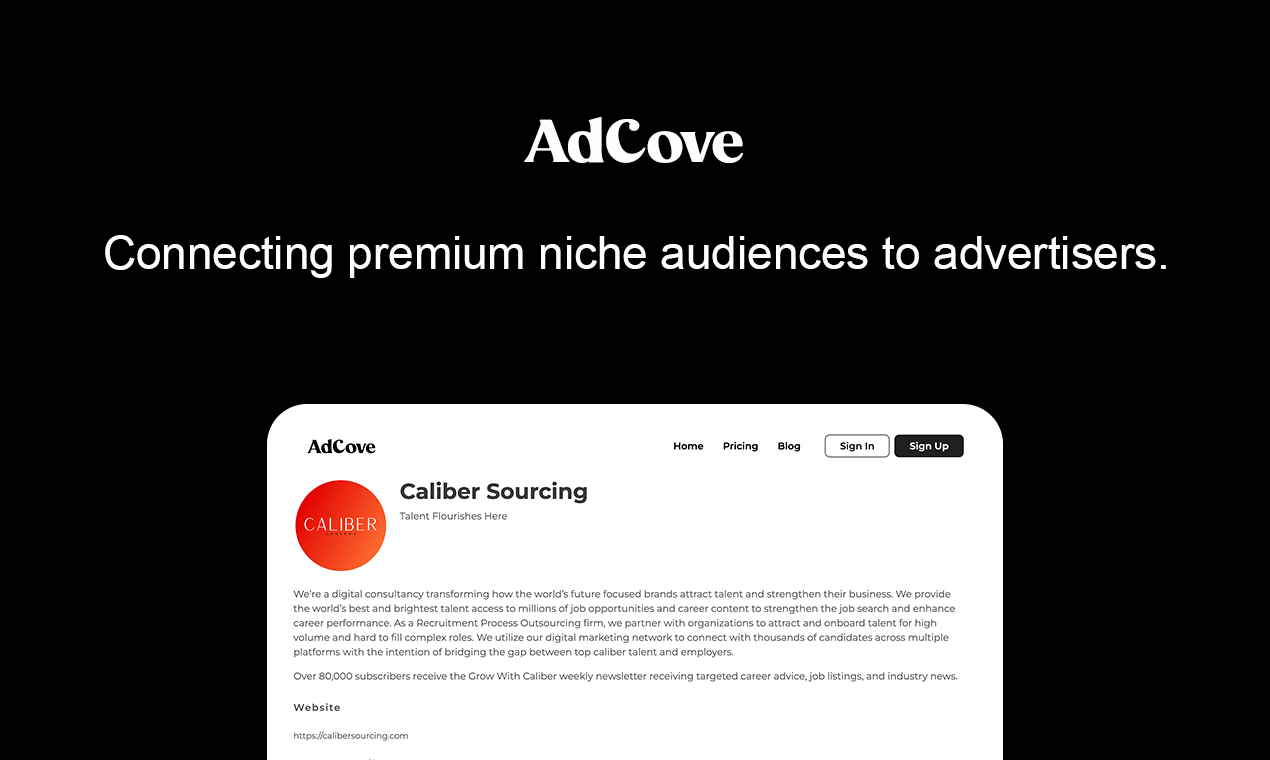 adcove - การเชื่อมต่อผู้ชมกลุ่มพรีเมี่ยมกับผู้โฆษณา media 1