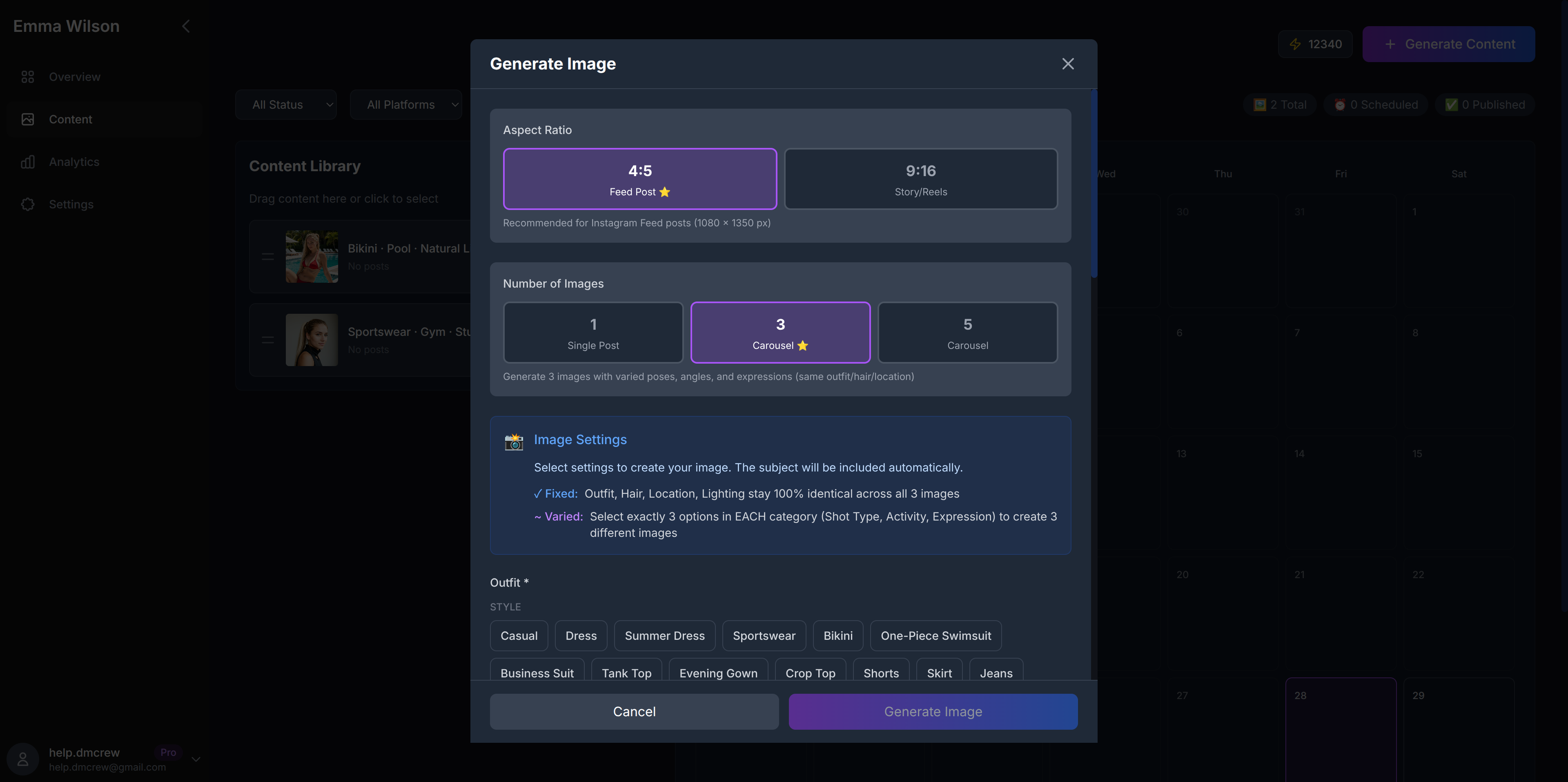 AI Influencer Studio - Screenshot 2 showing product features and functionality