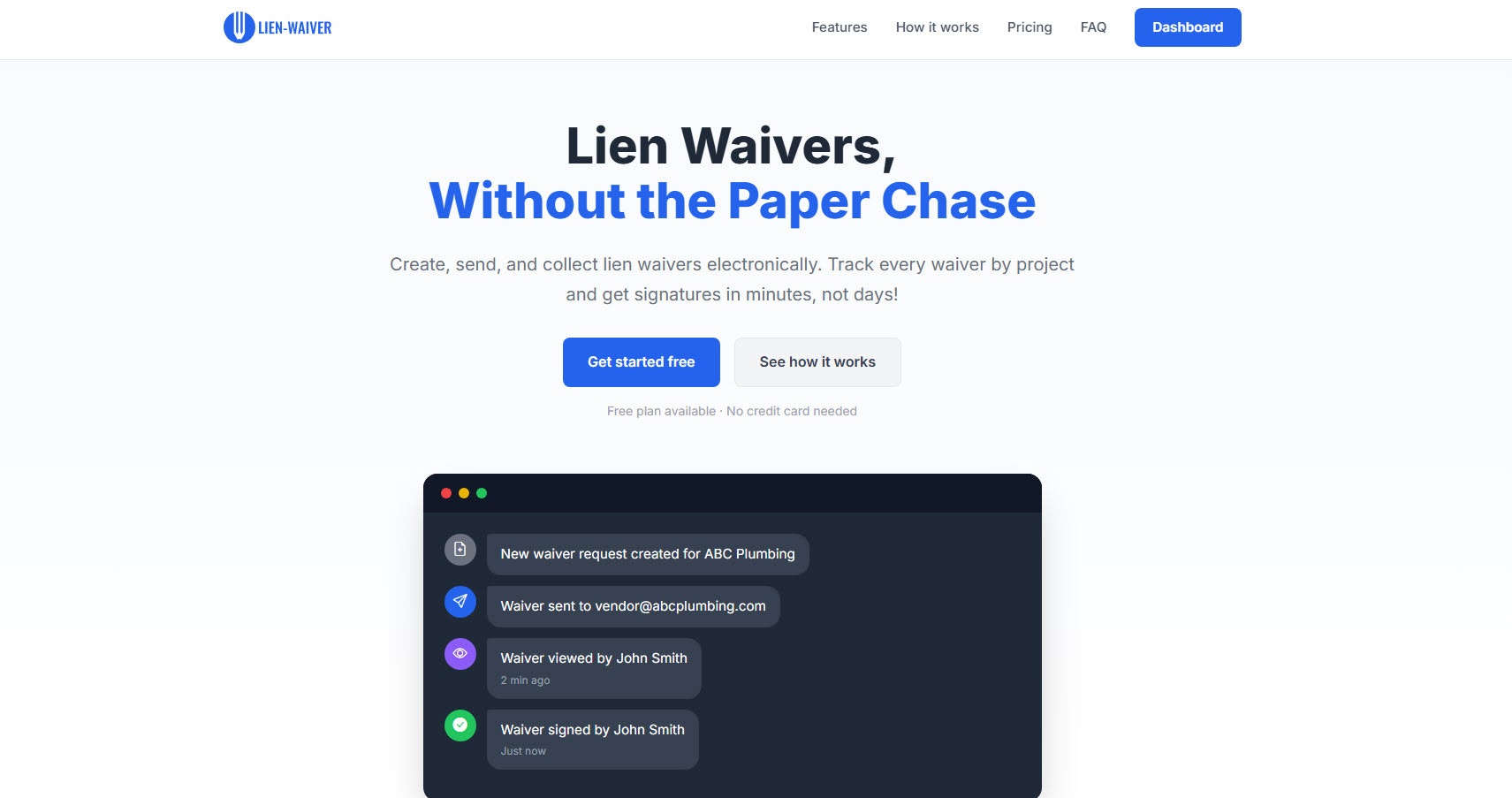 Lien-Waiver - Main product screenshot demonstrating key features and user interface