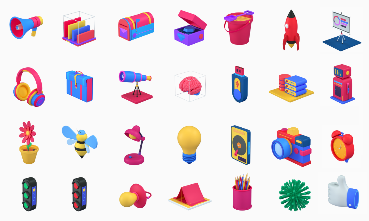 3D Style Icons Pack by iconshock - Neat, beautifully designed 3D icons