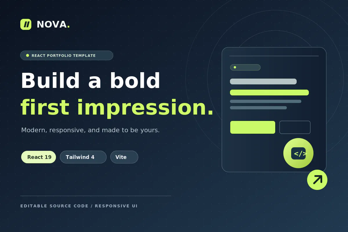 NOVA —React Developer Portfolio Template gallery image