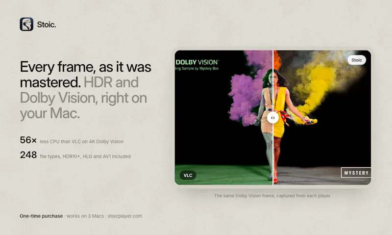 Stoic — HDR video player for Mac screenshot 2