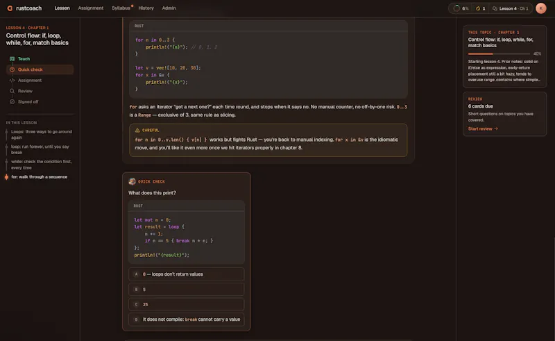 rustcoach screenshot 3