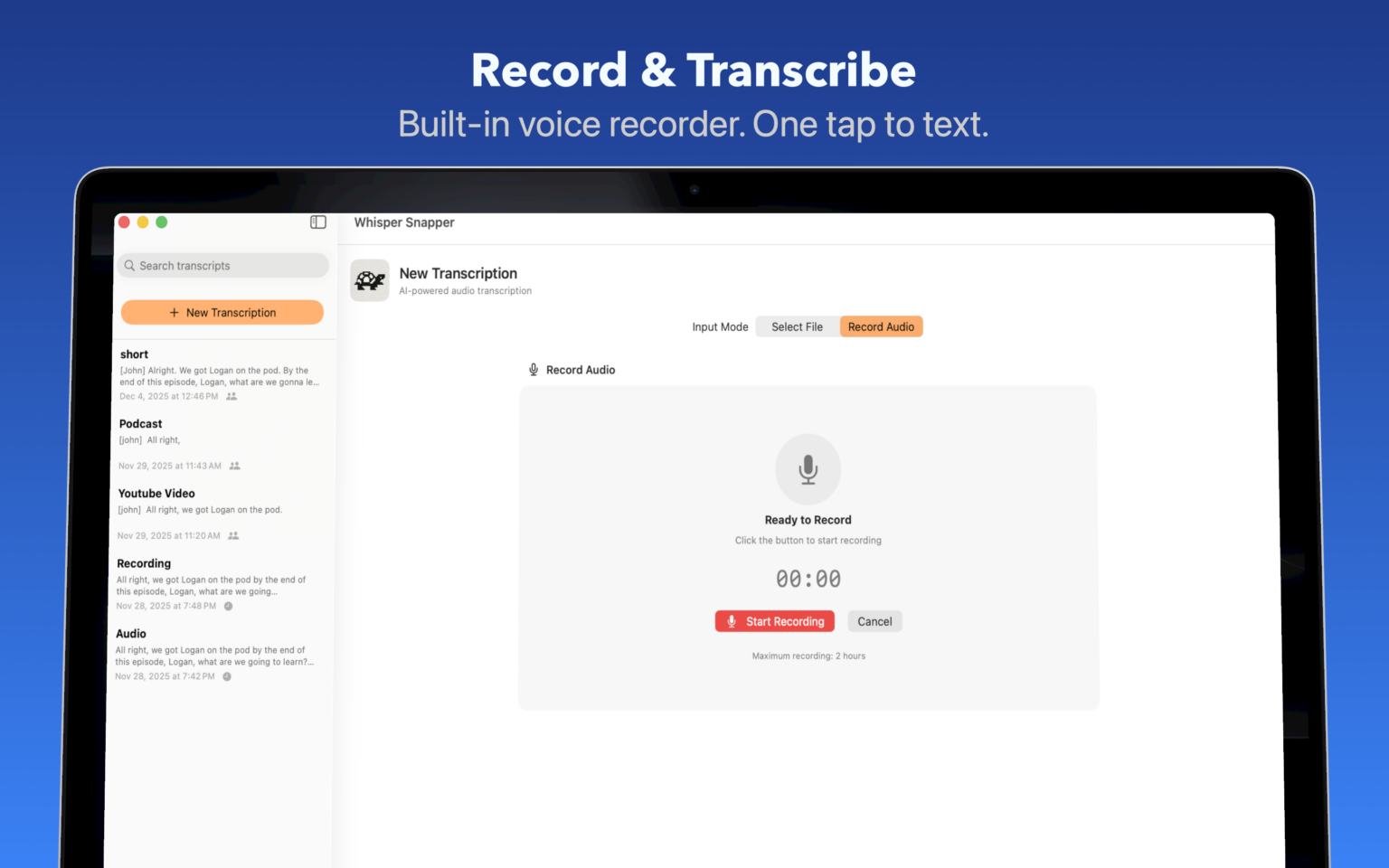 Whisper Snapper for Mac - Screenshot 3 showing product features and functionality