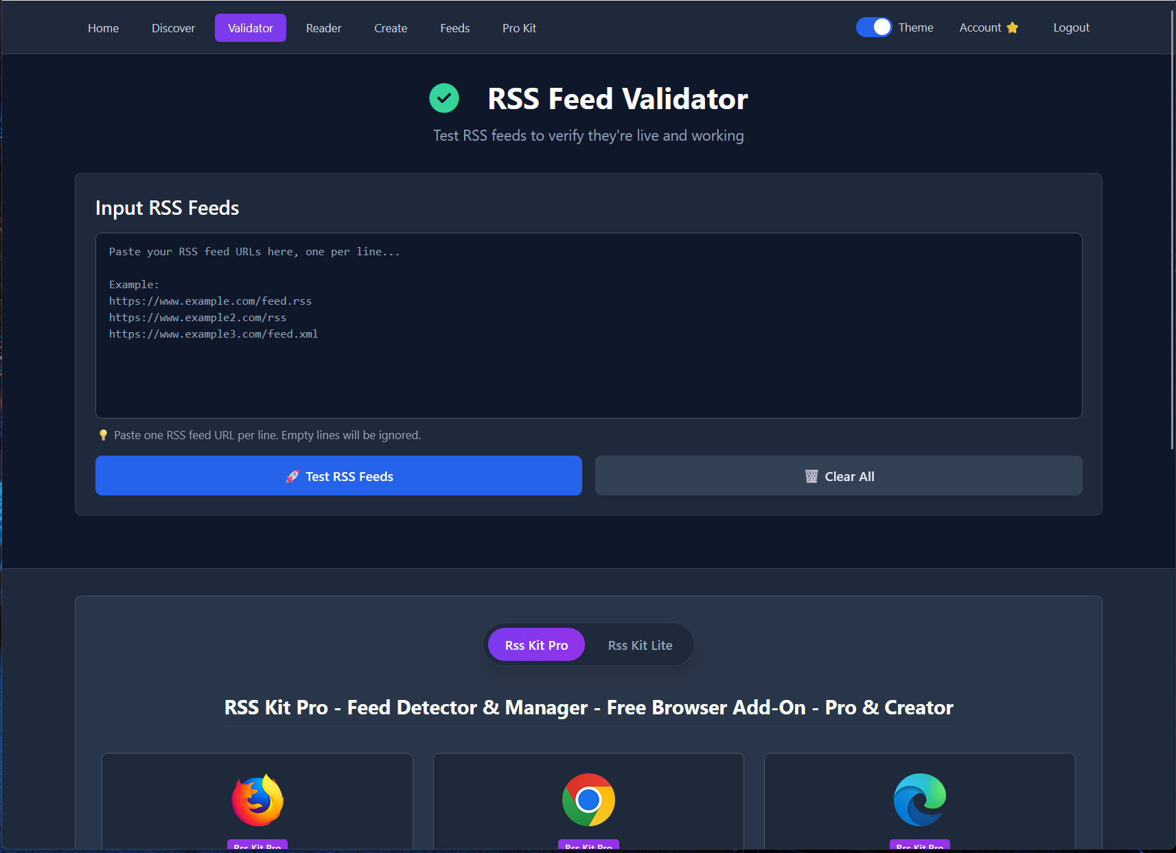 RSS Kit - Main product screenshot demonstrating key features and user interface