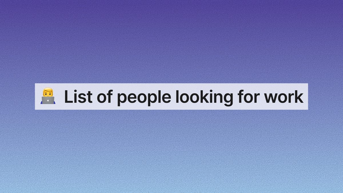 List of people looking for work gallery image