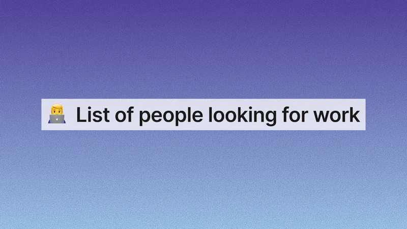 List of people looking for work screenshot 1