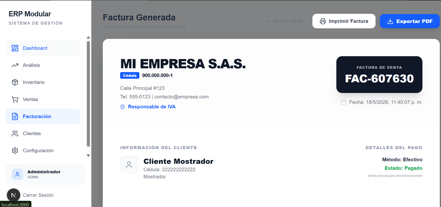 Sistema ERP  gallery image
