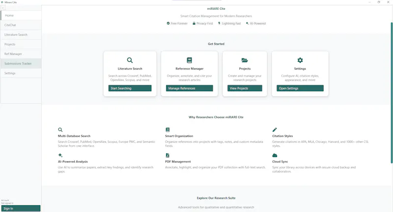 MirareCite screenshot 1