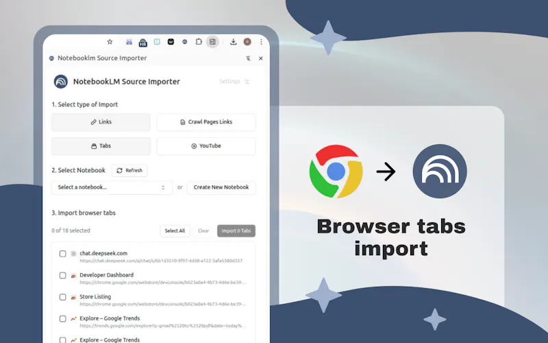 NotebookLM Source Importer screenshot 2