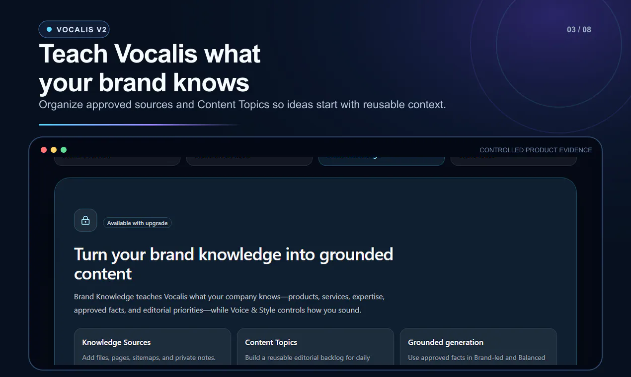 Vocalis V2: Connected Content Workflow gallery image