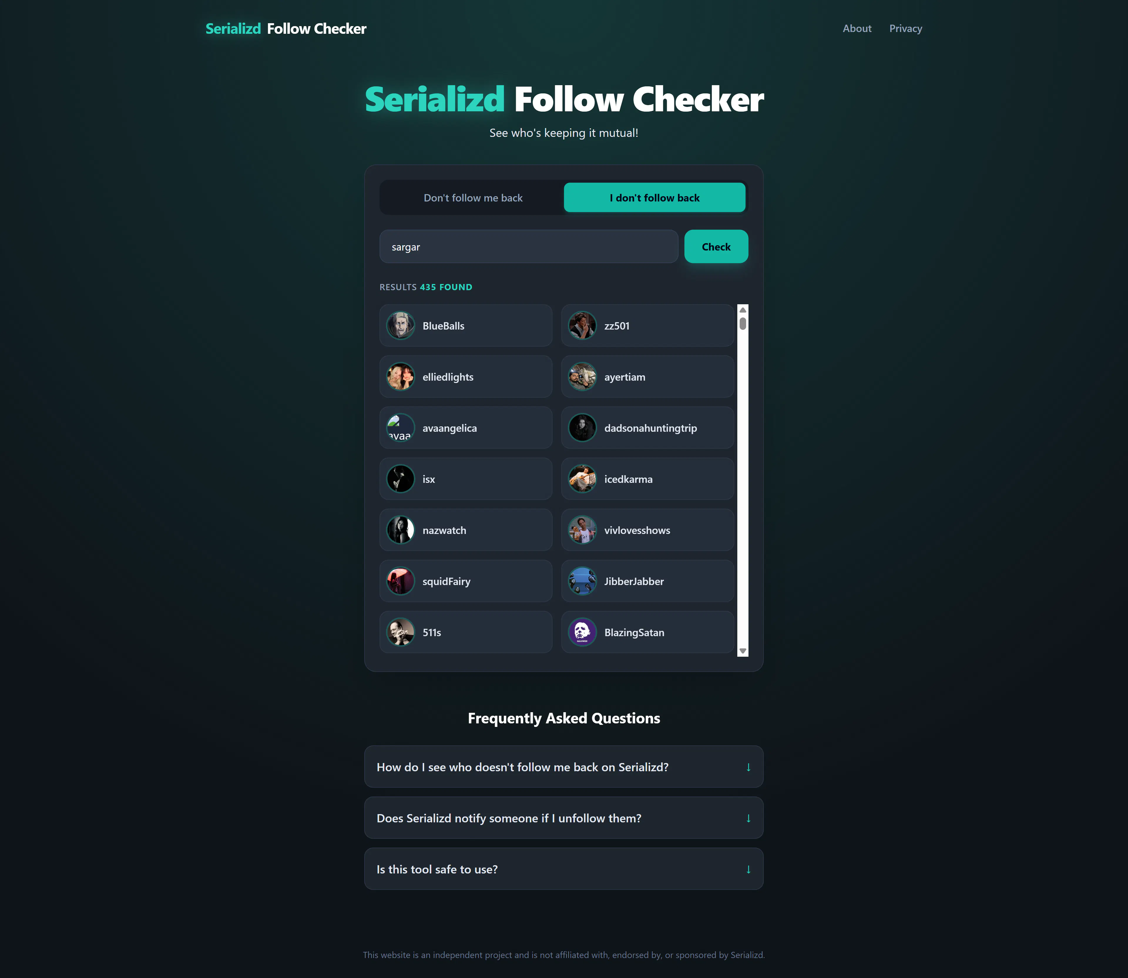 Serializd Follow Checker gallery image