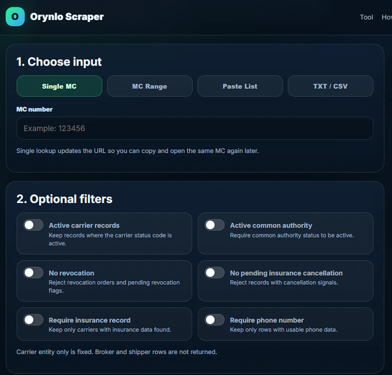 Orynlo Scraper screenshot 2