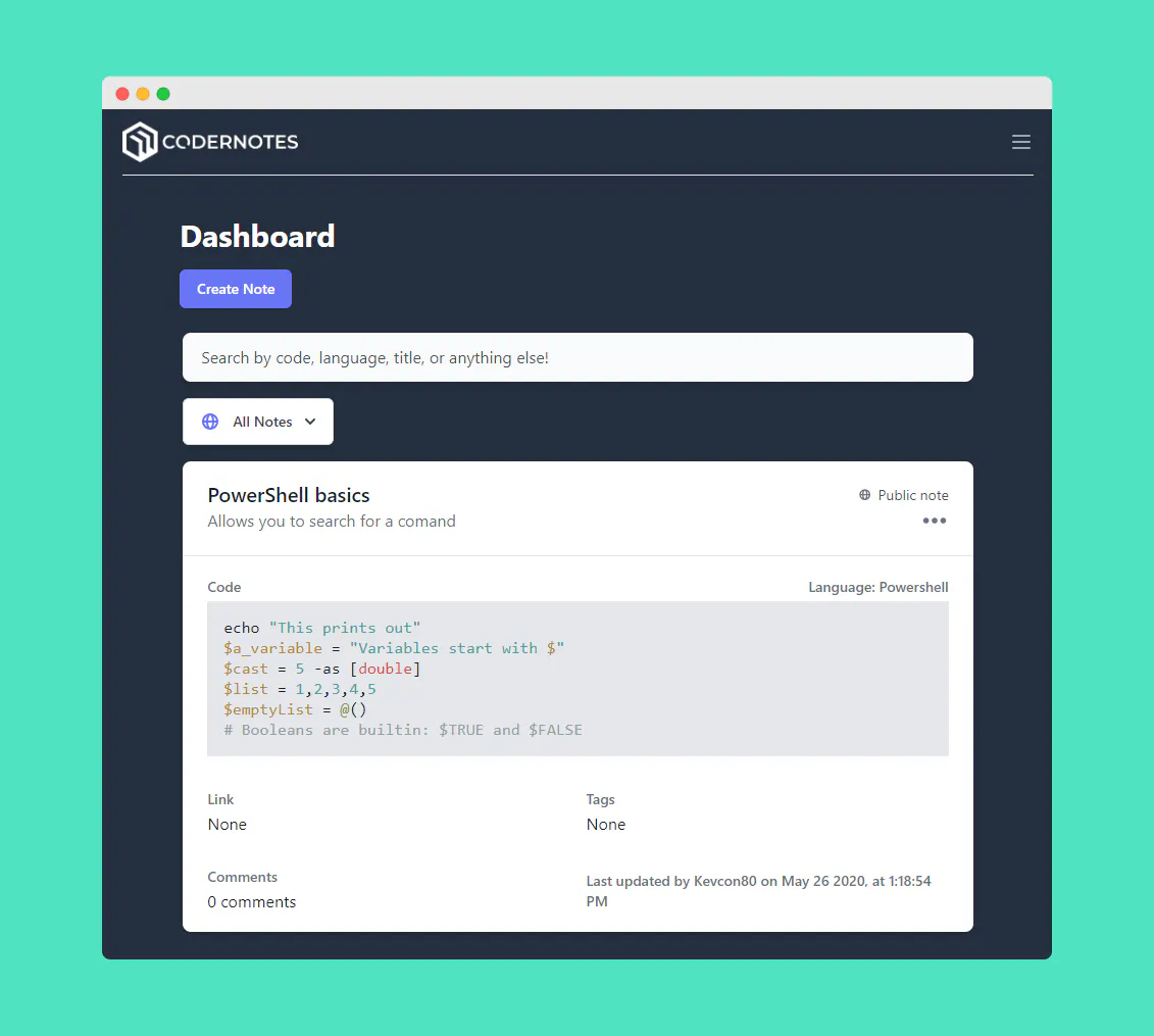 CoderNotes: A platform for developer notes and code snippets | Product Hunt