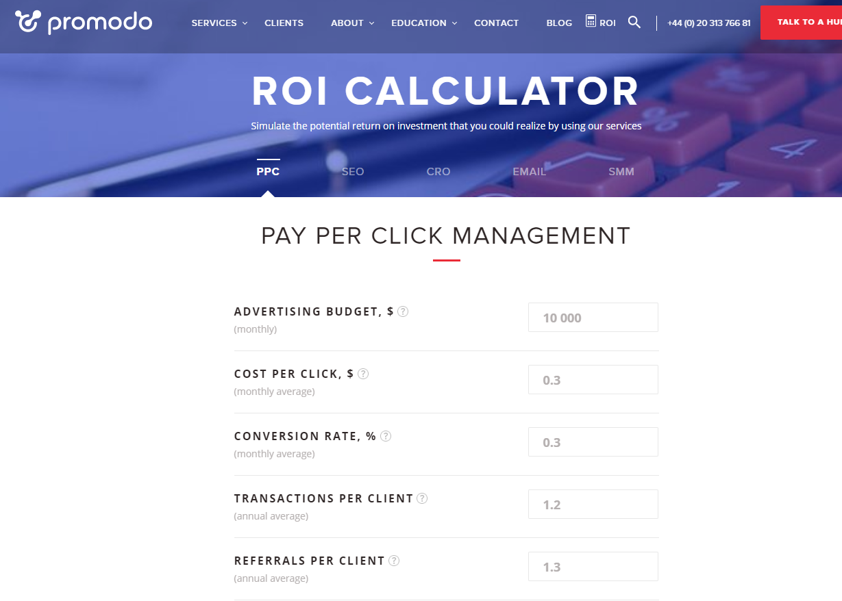 ROI CALCULATOR