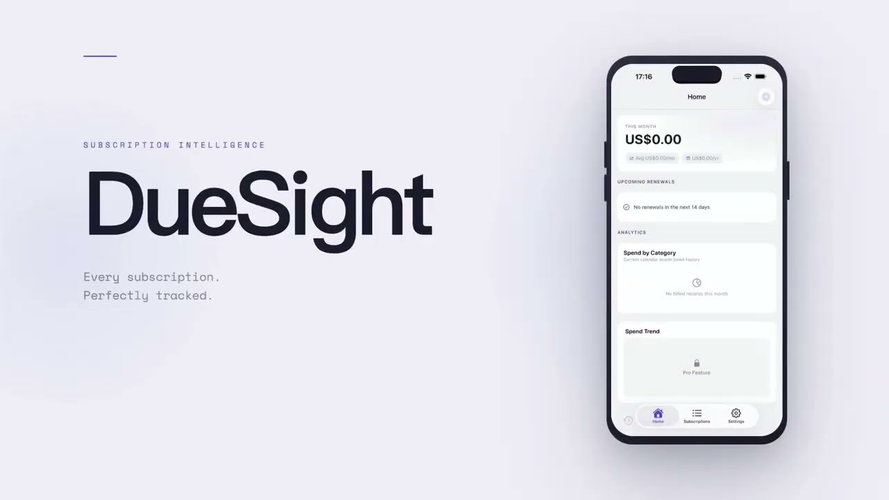 DueSight – Private Subscription Tracker gallery image