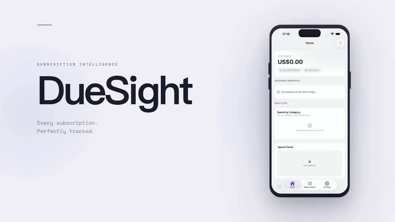 DueSight – Private Subscription Tracker screenshot 1 (video preview)