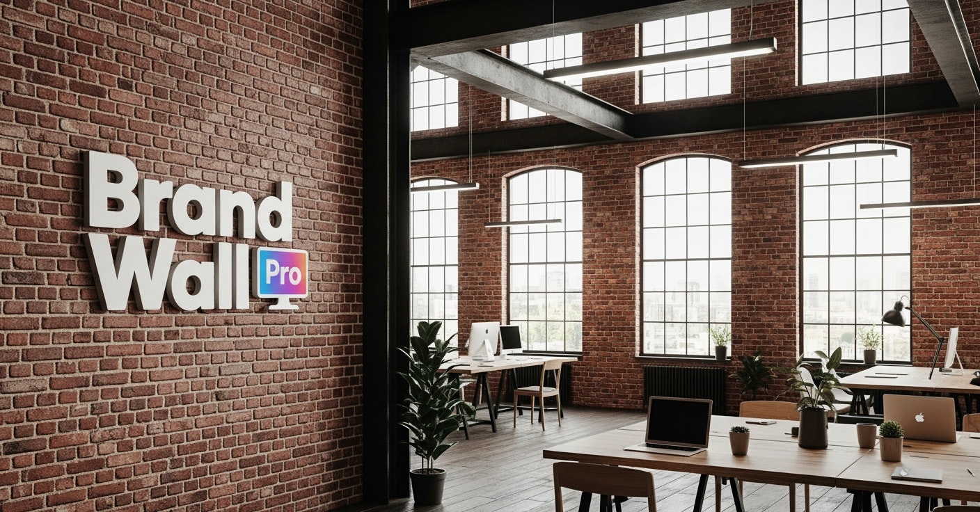 Brand Wall Pro - Logo della tua azienda in background di videochiamate professionali. media 1