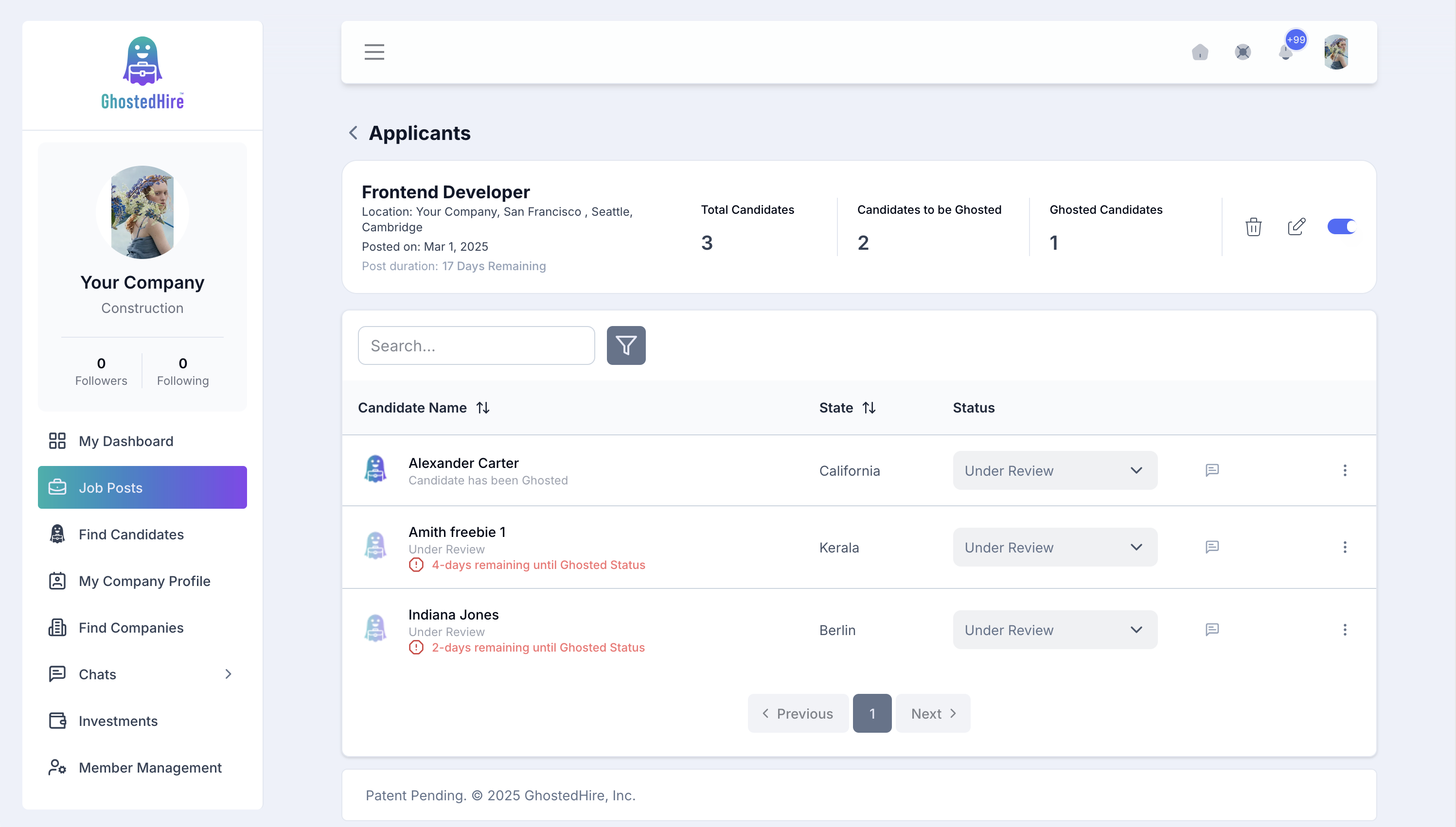 Média Fantôme - Recherche d'emploi et plate-forme de flux social avec des forums anonymes. 11