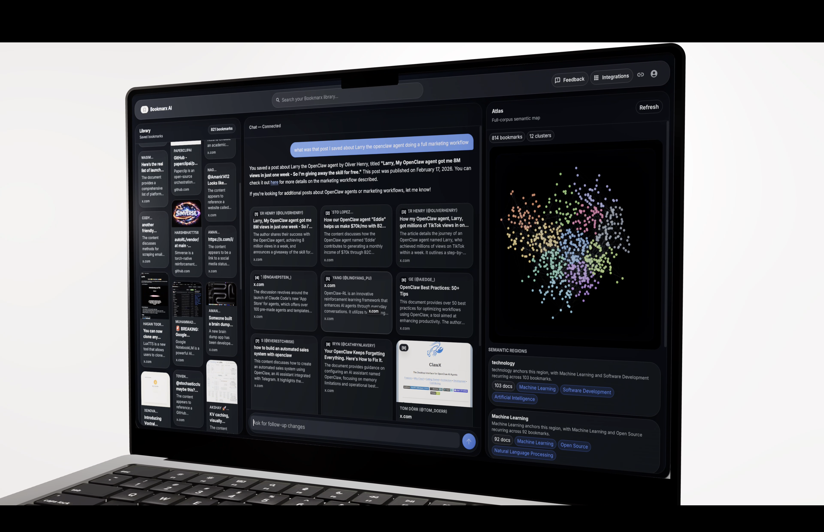 Bookmarx AI - Main product screenshot demonstrating key features and user interface