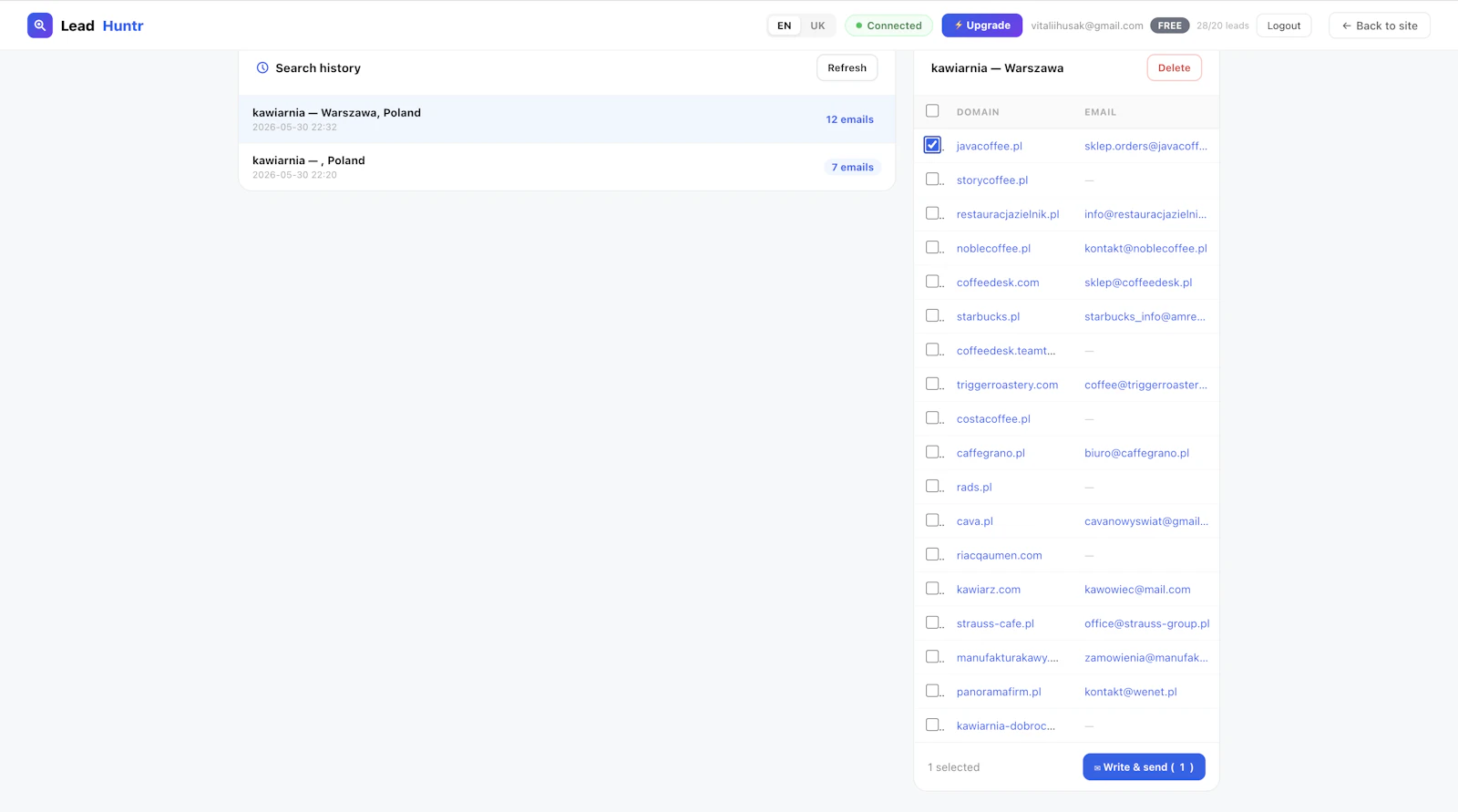 LeadHuntr — App screenshot 2