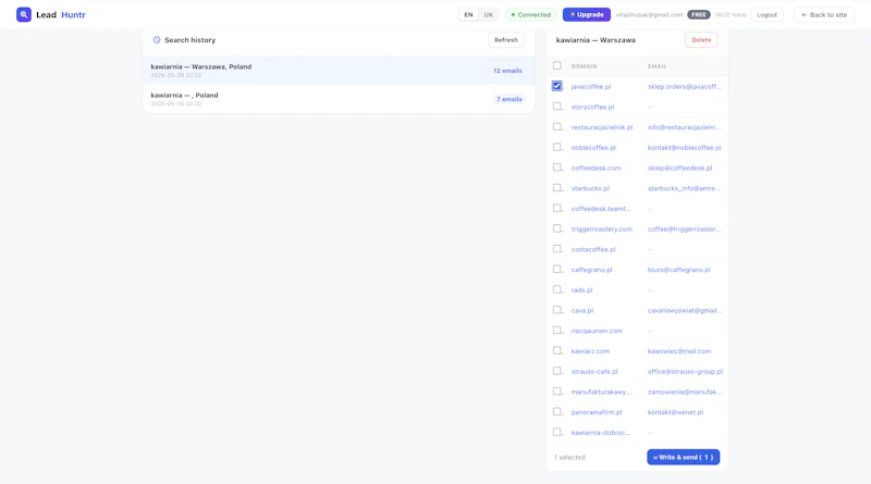 LeadHuntr — App screenshot 2