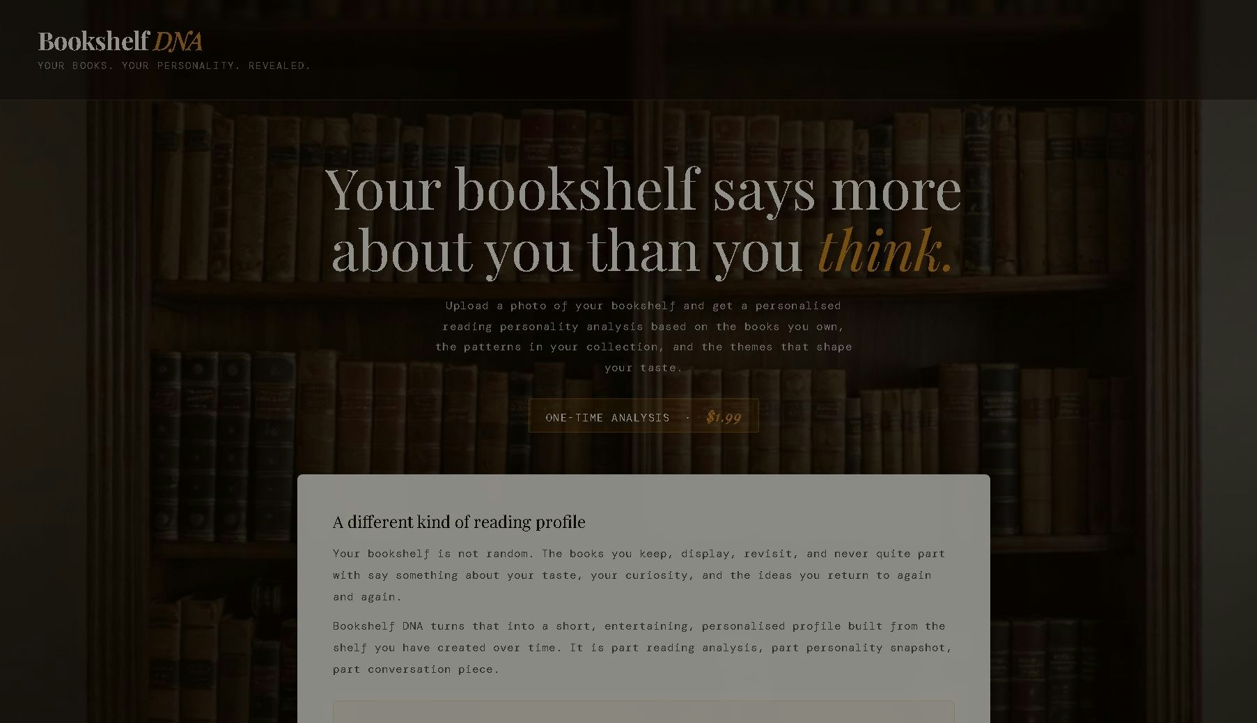 Bookshelf DNA —Your Reading Profile gallery image