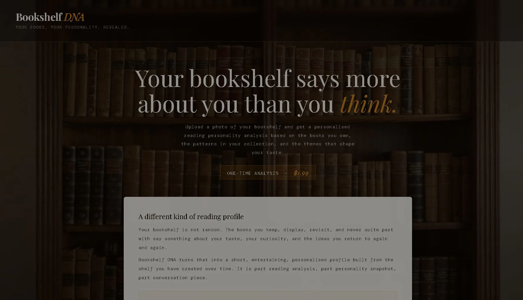 Bookshelf DNA —Your Reading Profile 대표 미리보기